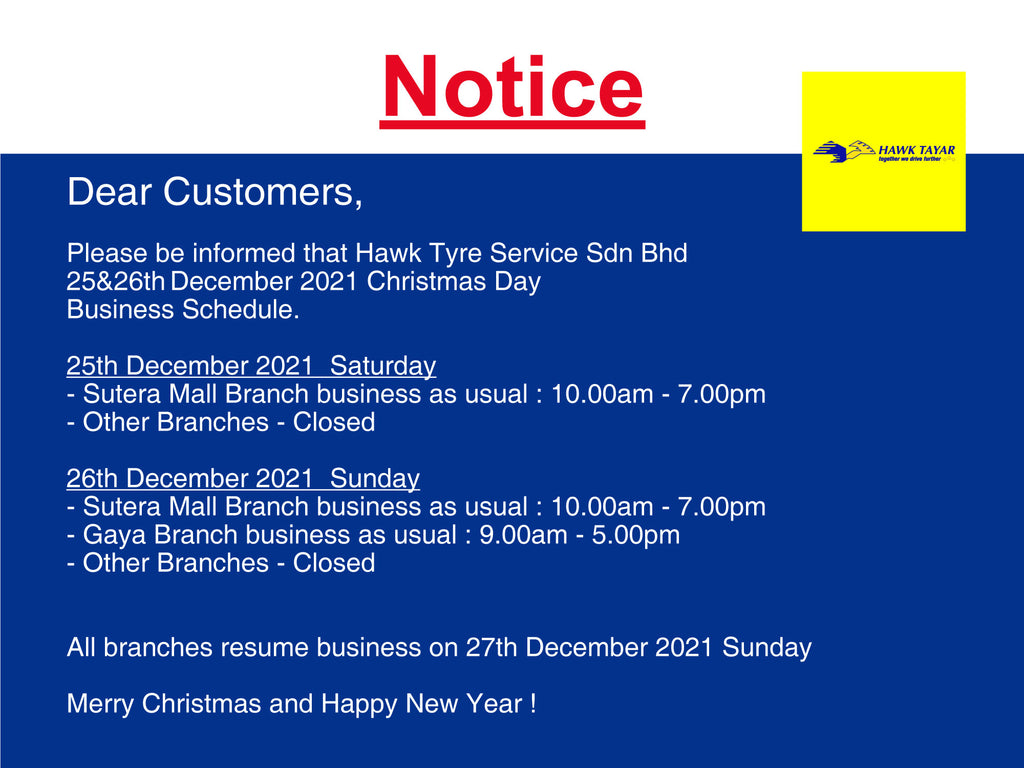 Christmas Day Business Schedule 25&26 Dec 2021